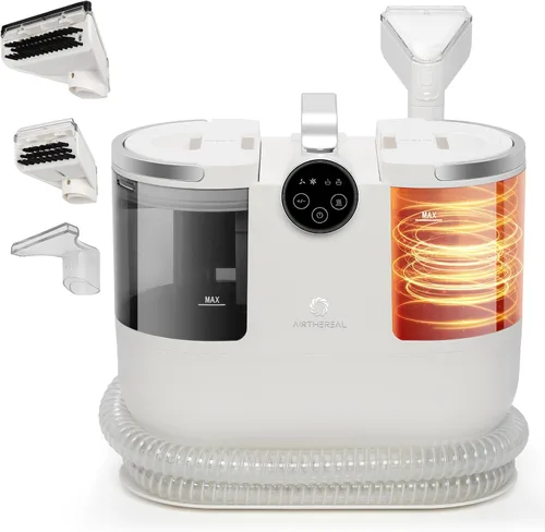 Airthereal - Limpiador portátil de manchas para tapicería, máquina de limpieza de alfombras con calentamiento instantáneo, máquina de champú con