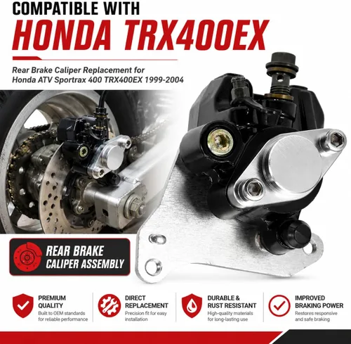 Miniatura 3 de Hoypeyfiy Repuesto de pinza de freno trasera para Honda TRX400EX Sportrax 400 1999-2004, conjunto de pinza de freno trasero ATV, reemplazo ED-1043