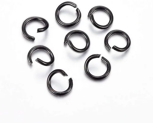 Miniatura 12 de HDSupplies 100 piezas - 4mm de argollas de acero inoxidable 304 de tono negro - Calibre 22 (espesor de 0.6mm)