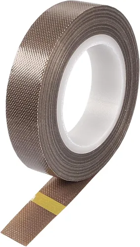 Miniatura 6 de uxcell Cinta de tela revestida de PTFE de 0.236 in Cinta de alta temperatura marrón para selladores de vacío, mano e impulso Cinta adhesiva