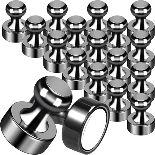 Miniatura 18 de Paquete de 10 imanes de nevera para adultos, imanes de metal fuerte, imanes redondos pequeños para refrigerador, pizarra blanca, casillero, pizarra