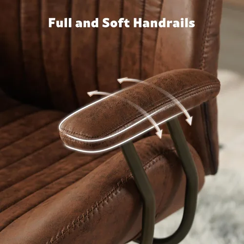 Miniatura 4 de Silla de escritorio para oficina en casa, respaldo alto, ruedas de goma, ergonómicas para computadora, con soporte lumbar, silla giratoria de altura