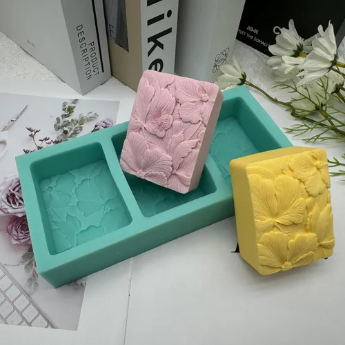 Miniatura 2 de Moldes de silicona para jabón de hoja de ginkgo de 3 cavidades, molde de silicona para jabón natural, vela, cera, fabricación de yeso aromático