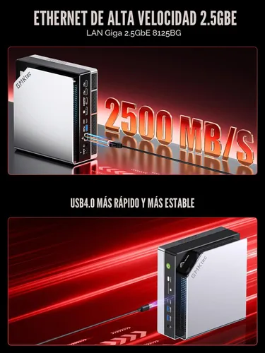 Miniatura 6 de GMKtec EVO-X2 AI Mini PC Ryzen Al Max+ 395 (hasta 5.1 GHz) Mini computadoras para juegos, 128 GB LPDDR5X 8000 MHz (16 GB* 8) 2 TB PCIe 4.0 SSD