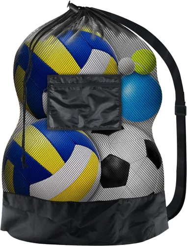 BROTOU Bolsa de malla deportiva, bolsas de equipo deportivo, mochila con cordón resistente, bolsa de pelotas deportivas para playa, viajes,
