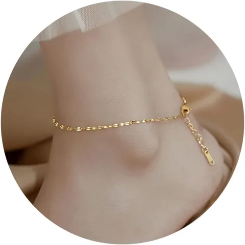 Miniatura 4 de LANG XUAN Tobillera de tortuga turquesa de varias capas de oro bohemio hecho a mano con dije de árbol de la vida para mujer