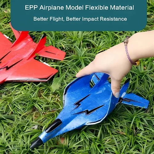Miniatura 5 de Avión inalámbrico de juguete con control remoto - 2023 Nuevo avión RC Su-35 de 2.4 GHz con luces, avión de combate RC de espuma para adultos al aire