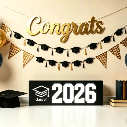 Miniatura 5 de Class of 2026 Graduation GRAD LED Sign Light, USB Powered Graduation Cap Night Light for 2026 Grad Party Decor, Bedroom, Desk, Graduation Gift