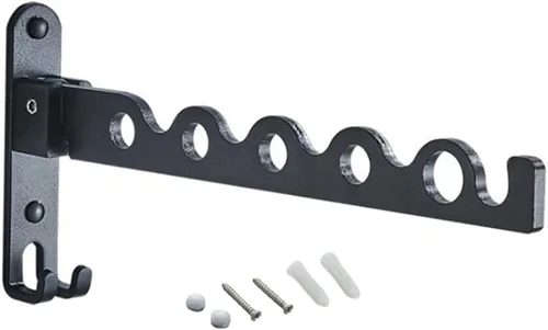 Miniatura 3 de Colgador de ropa plegable montado en la pared Perchero retráctil (D)