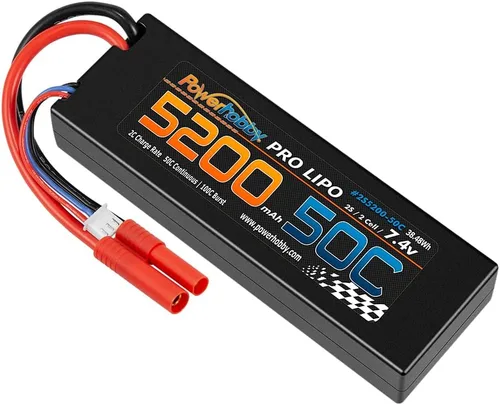 Miniatura 2 de Powerhobby 2S 7.4V 5200mah 50C Lipo Batería con REDCAT 0.157 in Plug