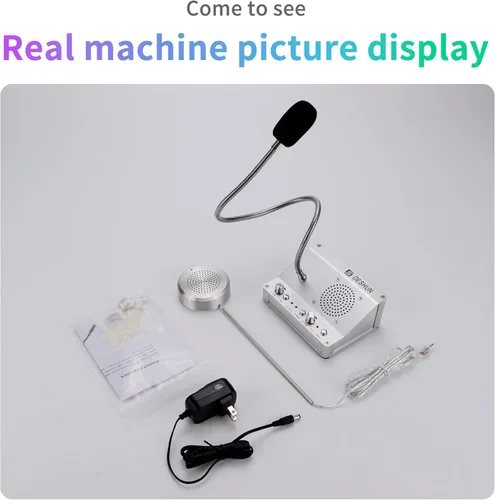 Miniatura 8 de DESHUN Intercomunicador de ventana, altavoces de ventana, micrófono de intercomunicación de contador de ventana de doble vía