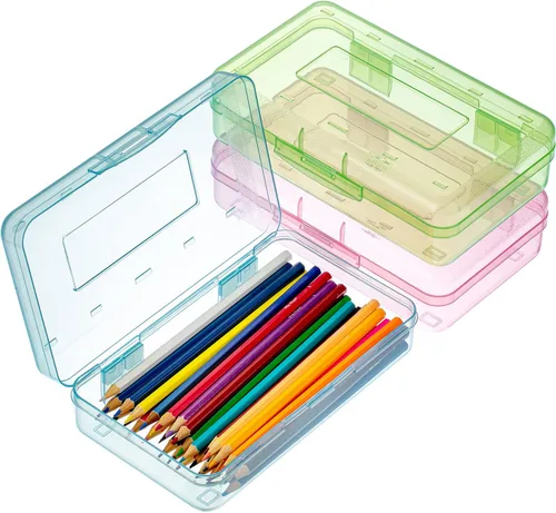 Miniatura 15 de Mr. Pen - Cajas de lápices transparentes, paquete de 6, 7.9 x 4.5 x 2.4 pulgadas, azul transparente, tapa hermética, organizador de cajas de lápices