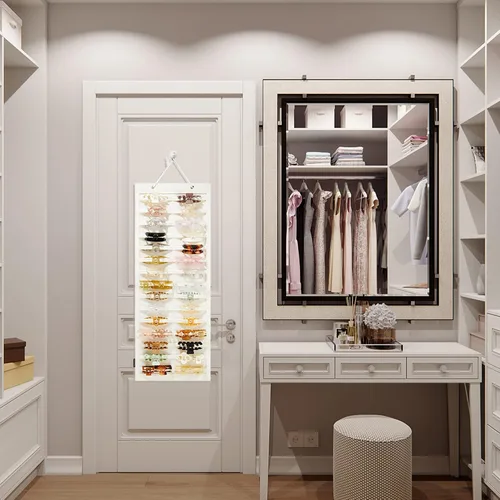 Miniatura 2 de Organizador de pinzas colgantes para el cabello, organizadores y almacenamiento para mujeres y niñas, soporte de pinzas para el cabello para pared