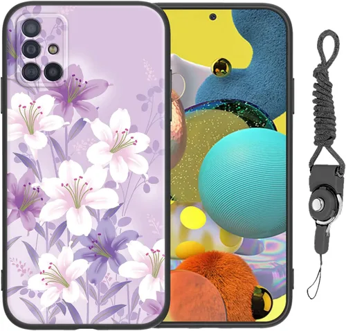 Miniatura 10 de Funda para Galaxy A51 5G (no compatible con la versión A51 4G) con correa de cordón, para niñas y mujeres, diseño lindo de anime, funda de silicona