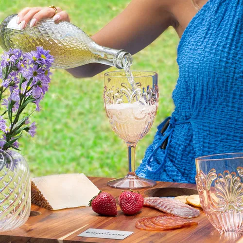 Miniatura 2 de Komorebi Copas de vino acrílicas inastillables, copas de plástico irrompibles, sin BPA y a prueba de caídas, elegantes vasos para uso en interiores