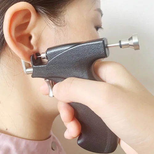 Miniatura 5 de LECIEL Kit de pistola de perforación de oreja reutilizable, kit profesional de perforación de nariz y labio con 16 pares de aretes de tuerca