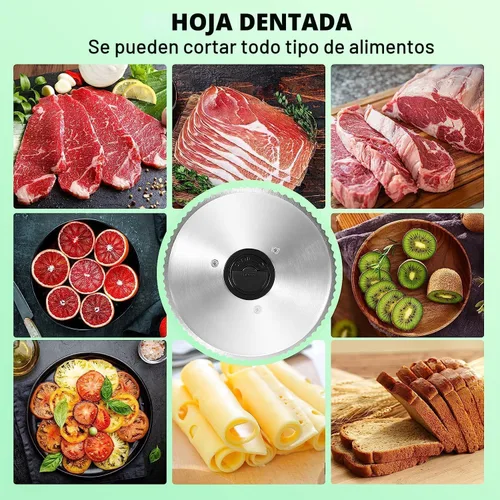 Miniatura 4 de OSTBA Máquina cortadora de carne para el hogar, cortadora eléctrica de alimentos con cuchillas extraíbles de acero inoxidable de 6.7 pulgadas