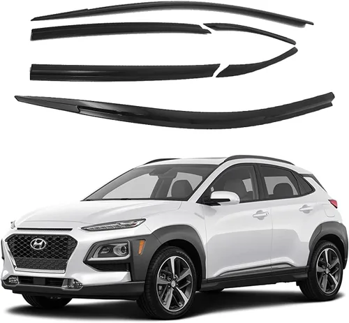 AUTOCLOVER - Juego de 6 protectores de lluvia con cinta adhesiva para Hyundai Kona 2018 2019 2020 2021 2022 2023 / deflectores de ventana, persianas