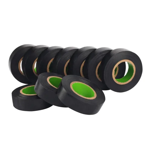 FRICHOM Cinta eléctrica 10 rollos de cinta eléctrica profesional impermeable o negra y cinta de alambre de 0.71 pulgadas de ancho, 60 pies de largo,