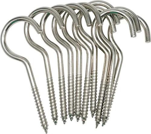 Axe Sickle Gancho de tornillo grande resistente de 4 pulgadas Gancho de techo Gancho de taza de plata 10 piezas