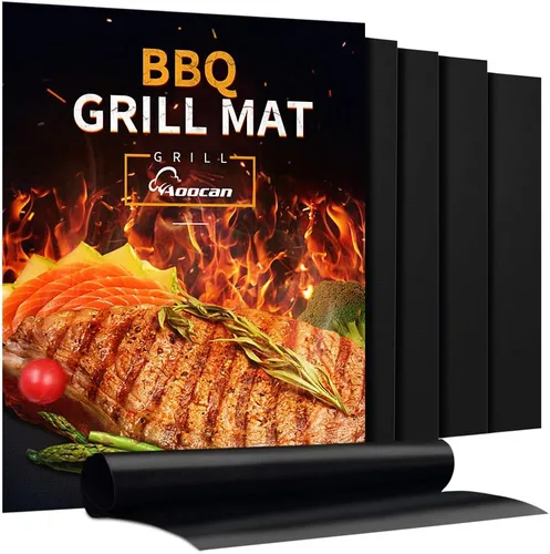 AOOCAN Alfombrilla de parrilla - Juego de 5 alfombrillas de parrilla resistentes, antiadherentes, para parrilla al aire libre y para hornear -