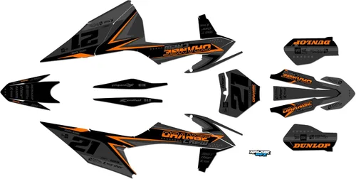 Miniatura 5 de Kit de gráficos para KTM Motocross de 2 tiempos 125 SX, 150 SX y 250 SX años 2019, 2020, 2021 y 2022 Orangecrew Series Cyan 16 Mil - Calcomanías