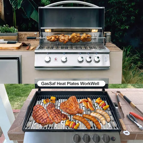 Miniatura 6 de GasSaf Placa de calor para piezas de repuesto seleccionadas de Turbo BBQ, bandeja de briquetas de 16.5 pulgadas para Turbo Sts, Elite, parrillas