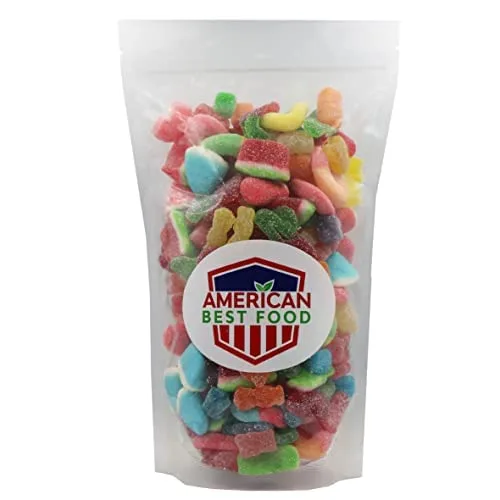 Miniatura 2 de Surtido de caramelos de gomitas ácidas a granel de 2 libras – Formas para niños, cubos, rebanadas de sandía, osos, cerezas gemelas, rodajas de mango