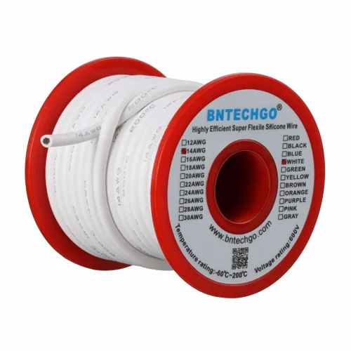 Miniatura 18 de BNTECHGO Carrete de alambre de silicona calibre 14 20 pies rojo y 20 pies negro flexible 14 AWG alambre de cobre estañado trenzado