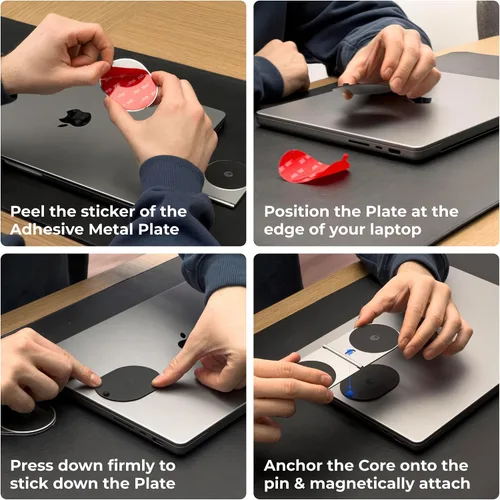 Miniatura 2 de Rolling Square Edge Pro Core - Soporte magnético para teléfono con base para computadoras y tabletas Placa de metal adhesiva segura o modo