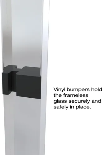 Miniatura 5 de Basco Classic, puerta de vidrio deslizante, sin marco, de 40 pulgadas a 44 pulgadas, vidrio de 3/16 pulgadas, 70 pulgadas de alto 3500-44, Plateado