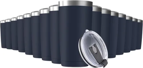 Miniatura 13 de Paquete de 16 vasos de viaje de 20 onzas con aislamiento al vacío con tapas, taza de acero inoxidable de doble pared a granel para el hogar