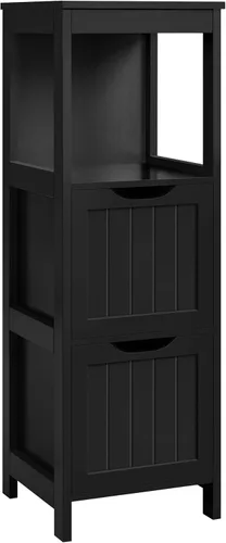 Yaheetech Armario de almacenamiento para baño, gabinete de piso pequeño con 2 cajones extraíbles, organizador de almacenamiento delgado para baño,
