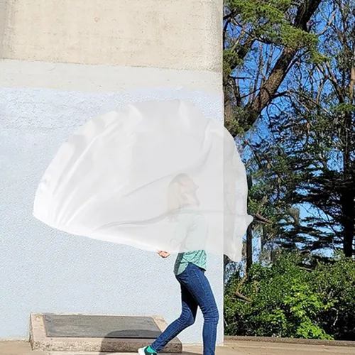 Miniatura 4 de Wuchieal Bandera de alabanza de 55" de 1 pieza con poste escalable, bandera de adoración Semicírculo Alas de Ángel de Adoración para Danza