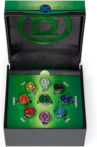 Miniatura 3 de DC Comics Green Lantern Power Anillos de espectro emocional Incluye 9 anillos ajustables con cada emoción, Verde