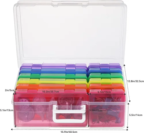 Miniatura 2 de Caja de almacenamiento de plástico para artes y manualidades, cajas de almacenamiento y organizadores con organizadores de caja de almacenamiento