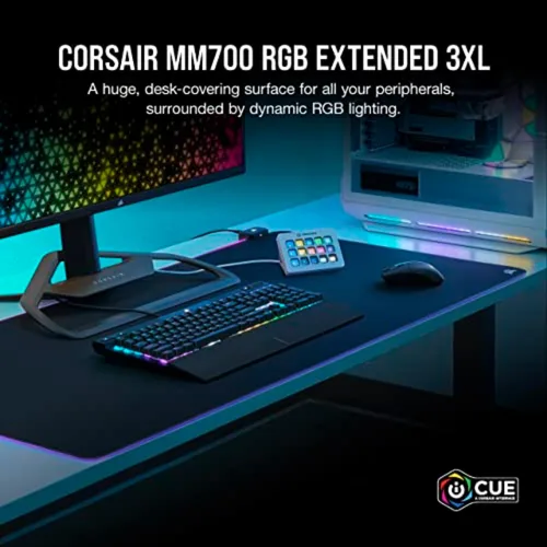 Miniatura 2 de Corsair MM700 RGB Extended 3XL Alfombrilla de ratón de tela para juegos/Alfombrilla de escritorio - Superficie de tela masiva de 1,220mm x 610mm