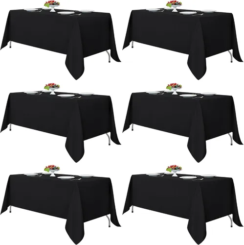 Miniatura 14 de Fitable - Paquete de 6 manteles redondos blancos - 120 pulgadas de diámetro - Manteles resistentes a las manchas y lavables, manteles de poliéster