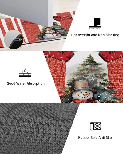 Miniatura 2 de Tapete de baño de Navidad para bañera, antideslizante, de secado rápido y absorbente, tierra de diatomeas, fregadero, dormitorio, cocina, lavable