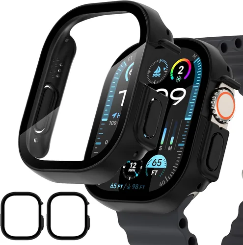 Miniatura 18 de Paquete de 2 fundas para Apple Watch 40mm SE Series 6/5/4/SE 2ª generación con protector de pantalla de vidrio templado, funda protectora completa