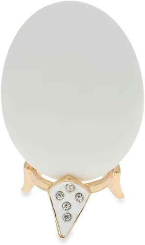 Miniatura 5 de Soporte para huevos de metal en tono dorado con rombos blancos