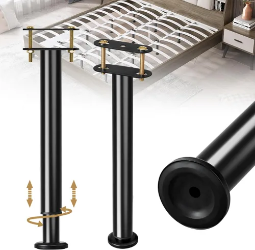 Miniatura 15 de 4 patas de soporte de cama de altura ajustable, patas de soporte de metal de 6 a 9 pulgadas debajo del marco de la cama, piezas de repuesto de patas