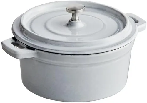 Utensilios de cocina de hierro fundido esmaltado (Olla Mini 0,25 Qt., Glaciar)