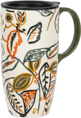 Miniatura 13 de Topadorn Taza de café de viaje de 17oz de cerámica con tapa sellada, taza de té con caja de color, apta para microondas y lavavajillas, taza de café