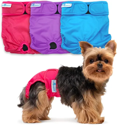 Miniatura 13 de Paw Inspired Pañales lavables y reutilizables para perras, pañales de tela para perros, incontinencia para perros (surtido (forro blanco), L