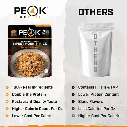 Miniatura 6 de Peak Refuel Comida seca congelada para mochileros y camping Sabor increíble Alta proteína Preparación rápida Peso ligero