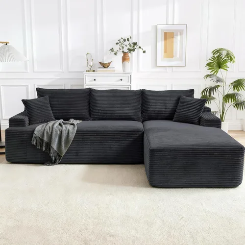 Miniatura 24 de Sofá modular Cloud de 108 pulgadas, moderno sofá deshuesado con otomana móvil, sofá modular de asiento profundo, sofás esquineros de pana para sala
