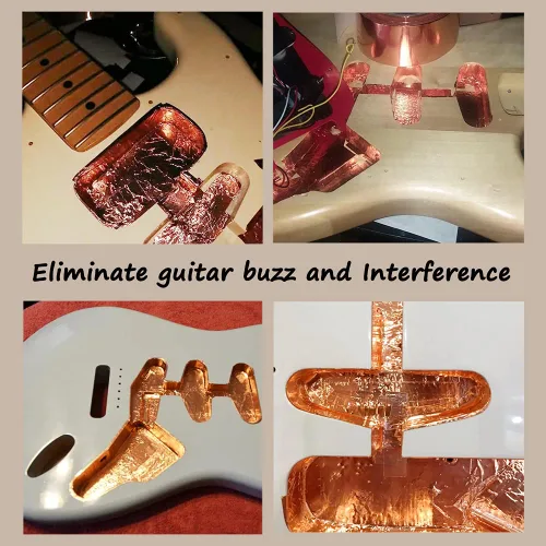 Miniatura 5 de Cinta de lámina de cobre [4 paquetes] (5mm, 6mm, 8mm, 10mm) X 20.12 metros con adhesivo conductivo doble para guitarra, reparaciones eléctricas
