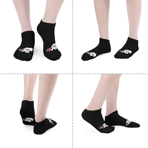 Miniatura 3 de Divertidos calcetines de tobillo para concientización sobre el autismo, calcetines deportivos de corte bajo para hombres y mujeres