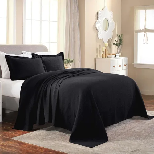 Miniatura 11 de Superior Juego de colcha de algodón con diseño de flor de lis, mantas cálidas, ropa de cama para todas las estaciones, decoración de dormitorio